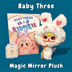 Baby Three Magic Mirror Plush - White and Pink
